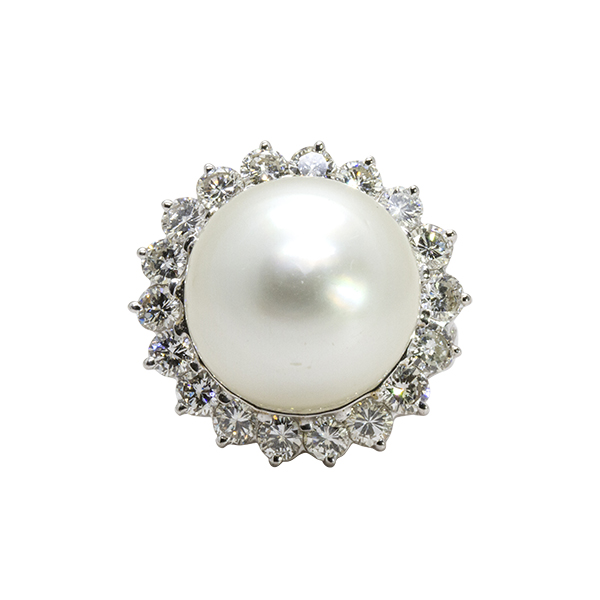 18K South Sea Pearl Diamond Ring